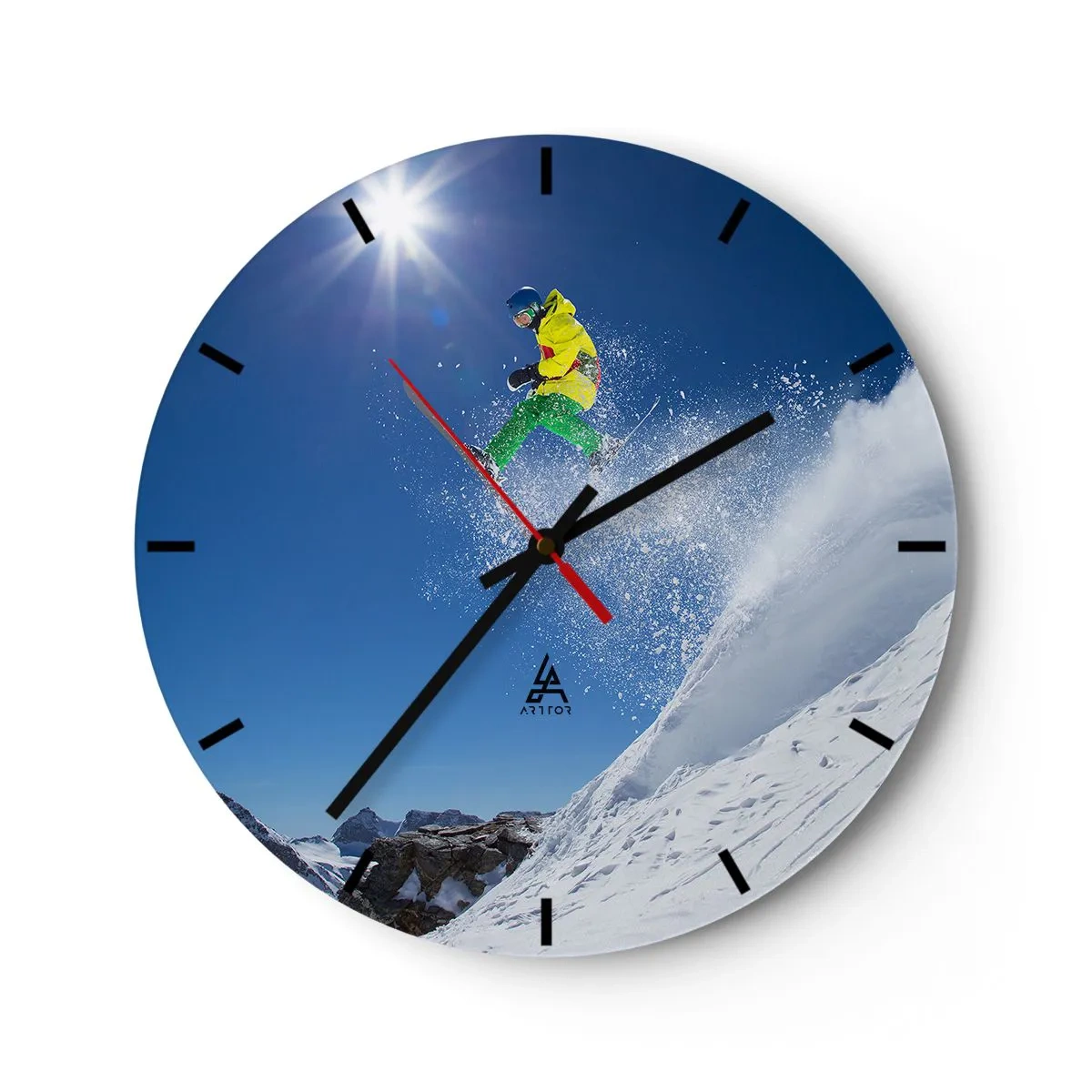 Orologio da parete - Orologio in Vetro - Ballando con i monti - 40x40 cm