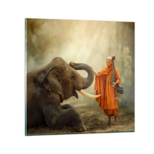 Quadro su vetro - Incontro nel viaggio - 70x70 cm