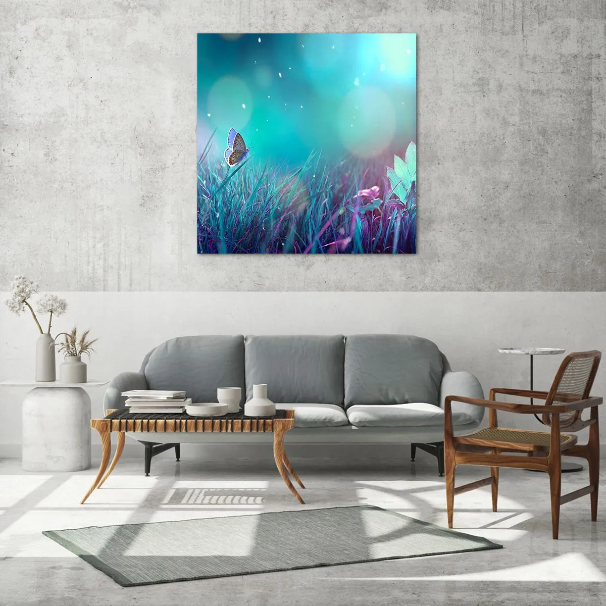 Quadro su vetro - La vita segreta del prato - 40x40 cm