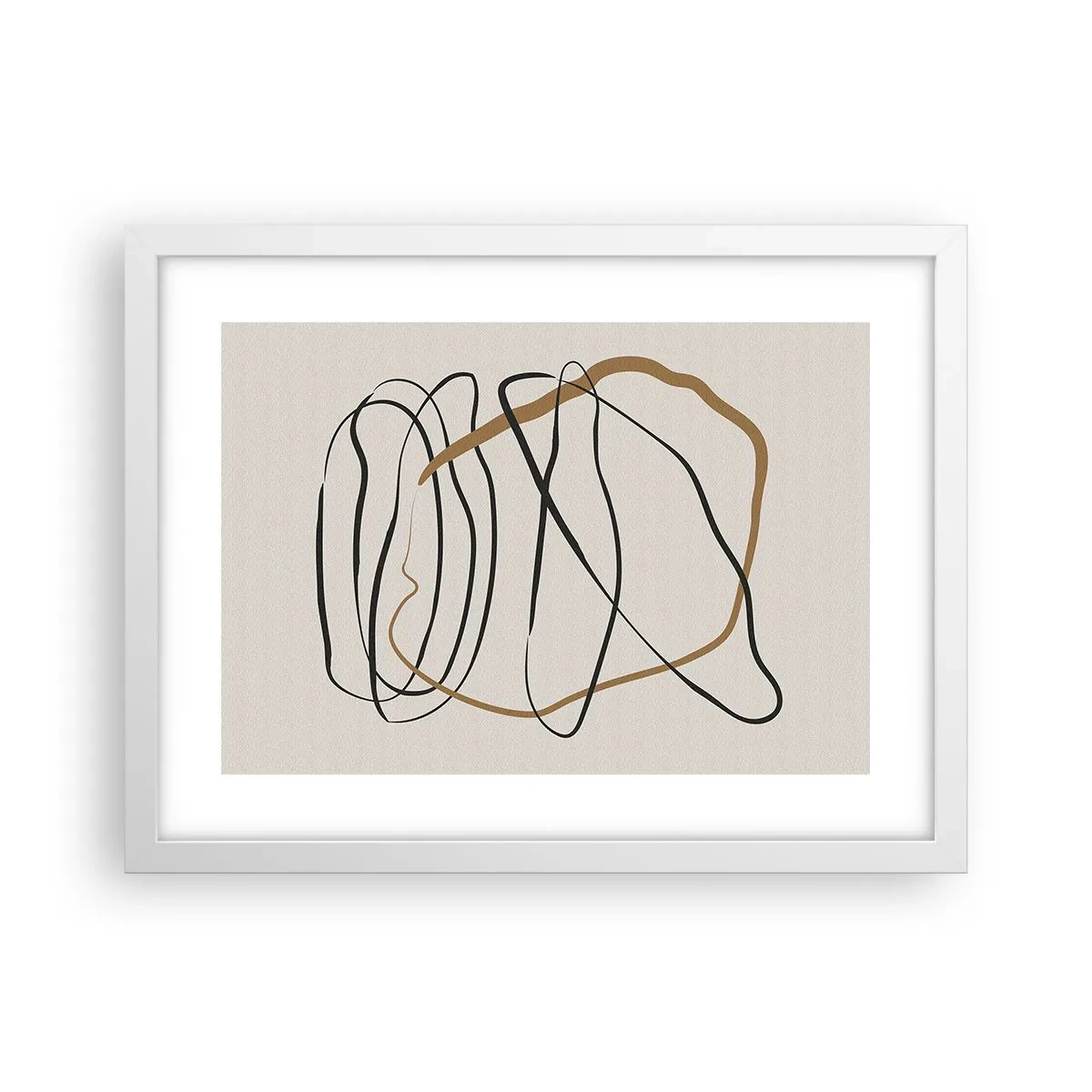 Poster in cornice bianca - Composizione: danza intricata - 40x30 cm