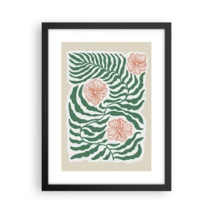Poster in cornice nera - Fioritura nel verde - 30x40 cm