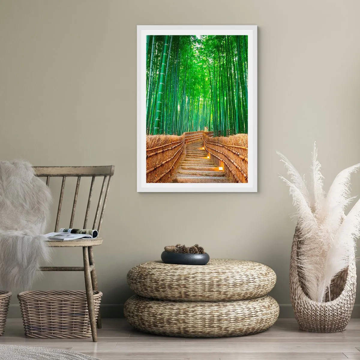 Poster in cornice bianca - Essenza della natura asiatica - 40x50 cm