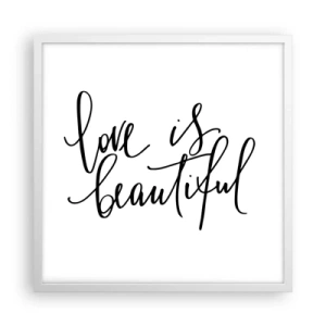 Poster in cornice bianca - Leggi e ripeti - 50x50 cm