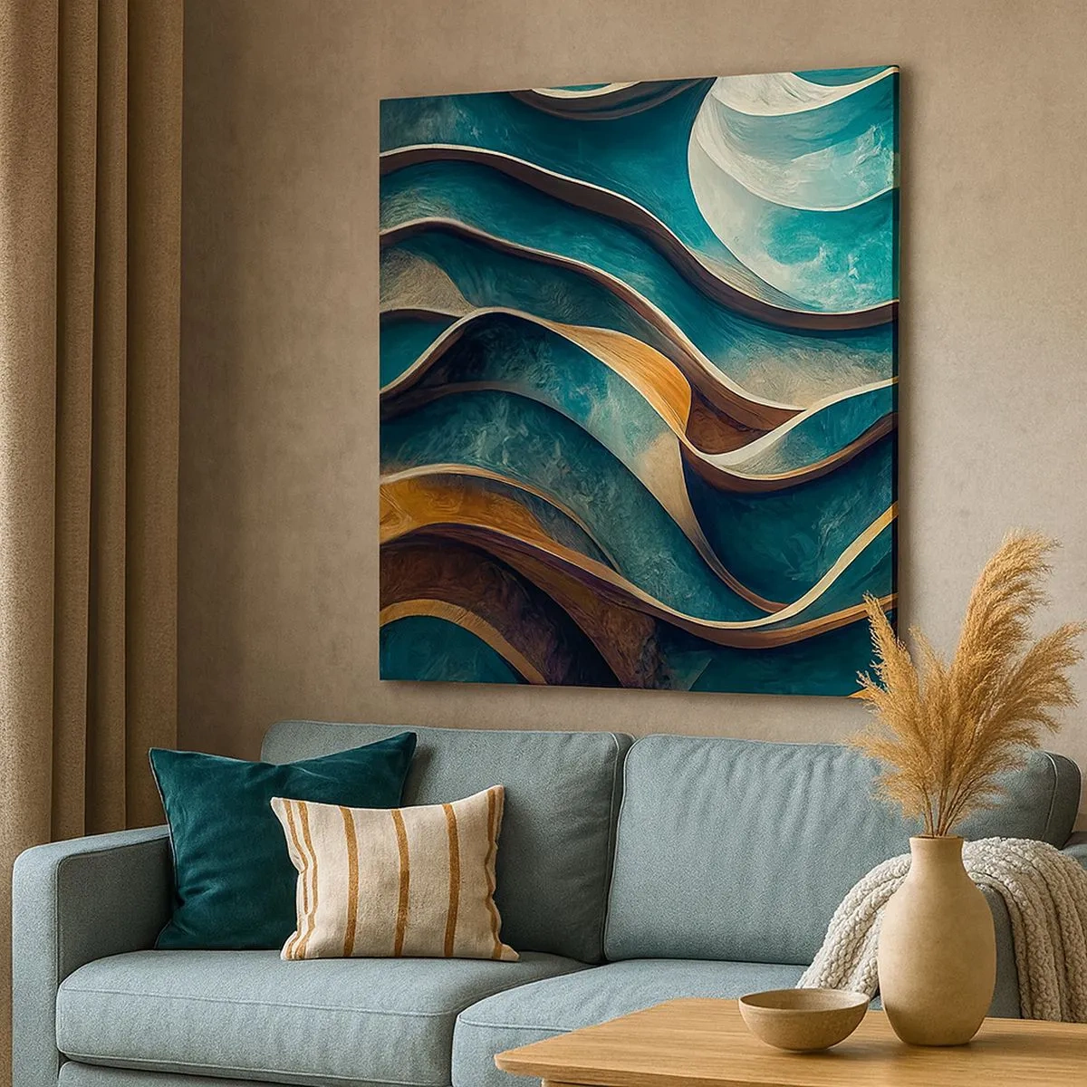 Quadro su tela - Stampe su Tela - I meandri del blu - 30x30 cm