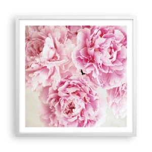Poster in cornice bianca - Nel fasto rosa - 60x60 cm