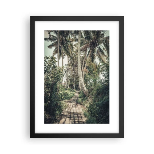 Poster in cornice nera - Il viale delle palme - 30x40 cm