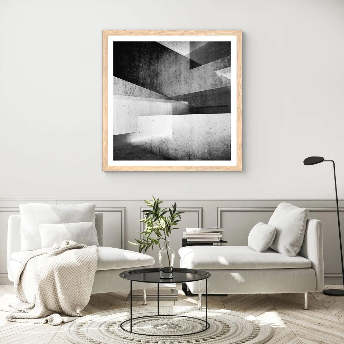 Poster in cornice rovere chiaro - La struttura dello spazio - 30x30 cm