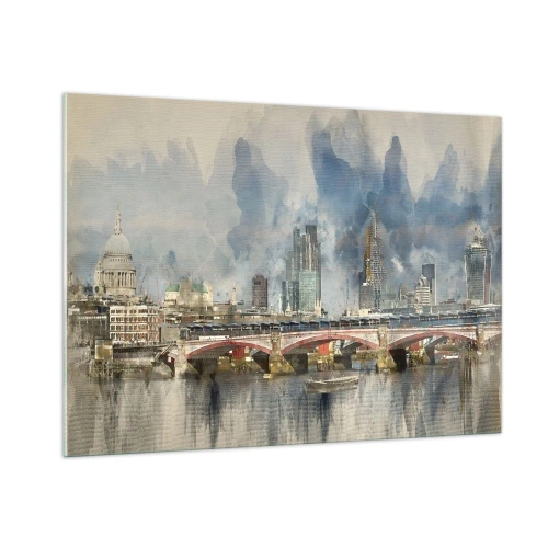 Quadro su vetro - Londra in tutto il suo splendore - 100x70cm - Londra in tutta la sua bellezza - Decorazione murale moderna per soggiorno e camera da letto ARTTOR