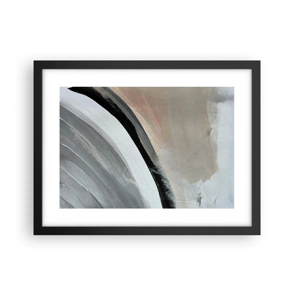 Poster in cornice nera - Composizione: arco di nero e grigio - 40x30 cm