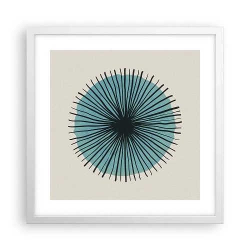 Poster in cornice bianca - Radiosamente nel blu - 40x40 cm