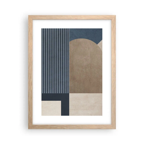 Poster in cornice rovere chiaro - Composizione di semplicità e rotondità - 30x40 cm