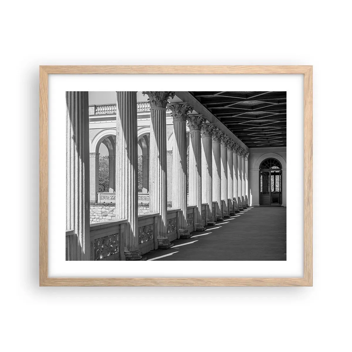 Poster in cornice rovere chiaro - Portico soleggiato - 50x40 cm