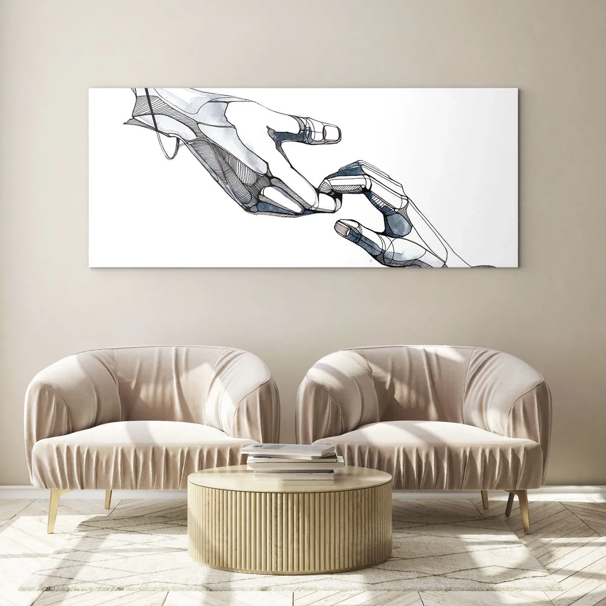 Quadro su vetro - Buon gesto - 100x40 cm