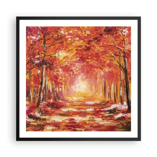 Poster in cornice nera - Foresta di rame - 60x60 cm