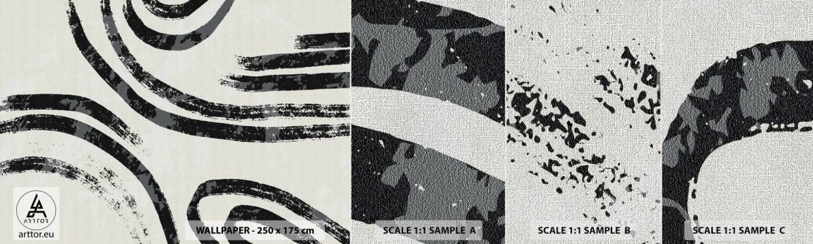 Campione di Fotomurale Premium Canvas - Interrotto a metà - Minimalismo, Trattini, Boho - 100x30 cm