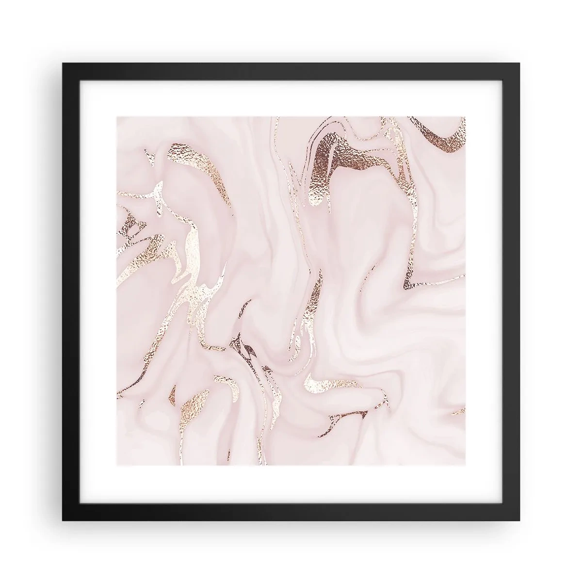 Poster in cornice nera - Nella follia rosa - 40x40 cm