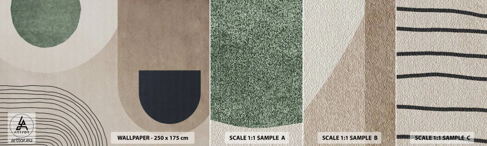 Campione Di Fotomurale Standard Eco - La mitezza dell'ovale - Minimalismo, Pezzo, Astrazione - 100x30 cm