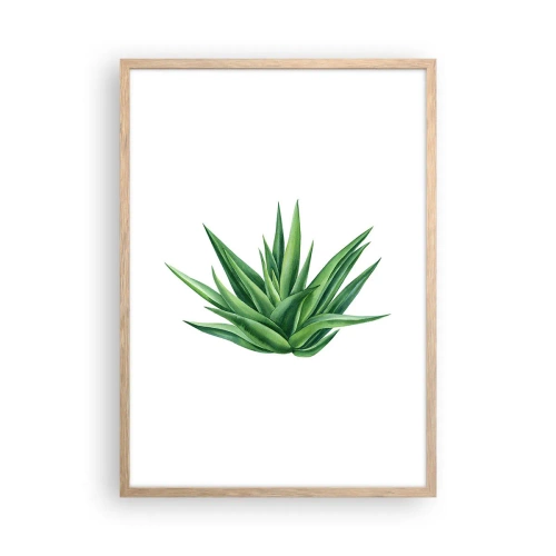 Poster in cornice rovere chiaro - Verde - forza - vita - 50x70 cm