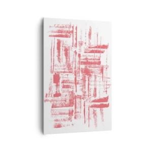 Quadro su tela - Stampe su Tela - Texture astratte rosa su sfondo bianco - 80x120cm - Città rossa - Decorazione murale moderna per soggiorno e camera da letto ARTTOR