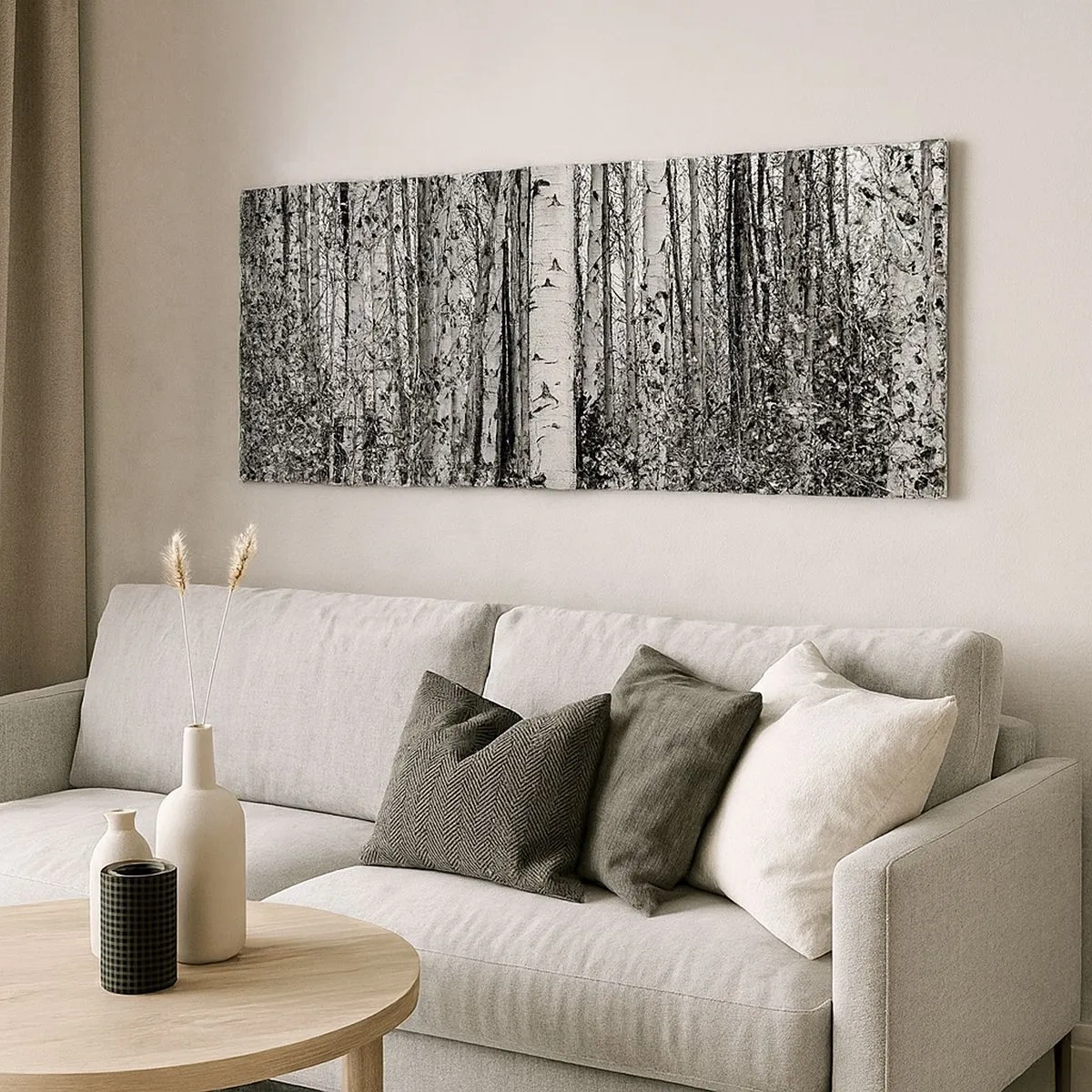 Quadro su tela - Stampe su Tela - Colonnato di betulle - 100x40 cm