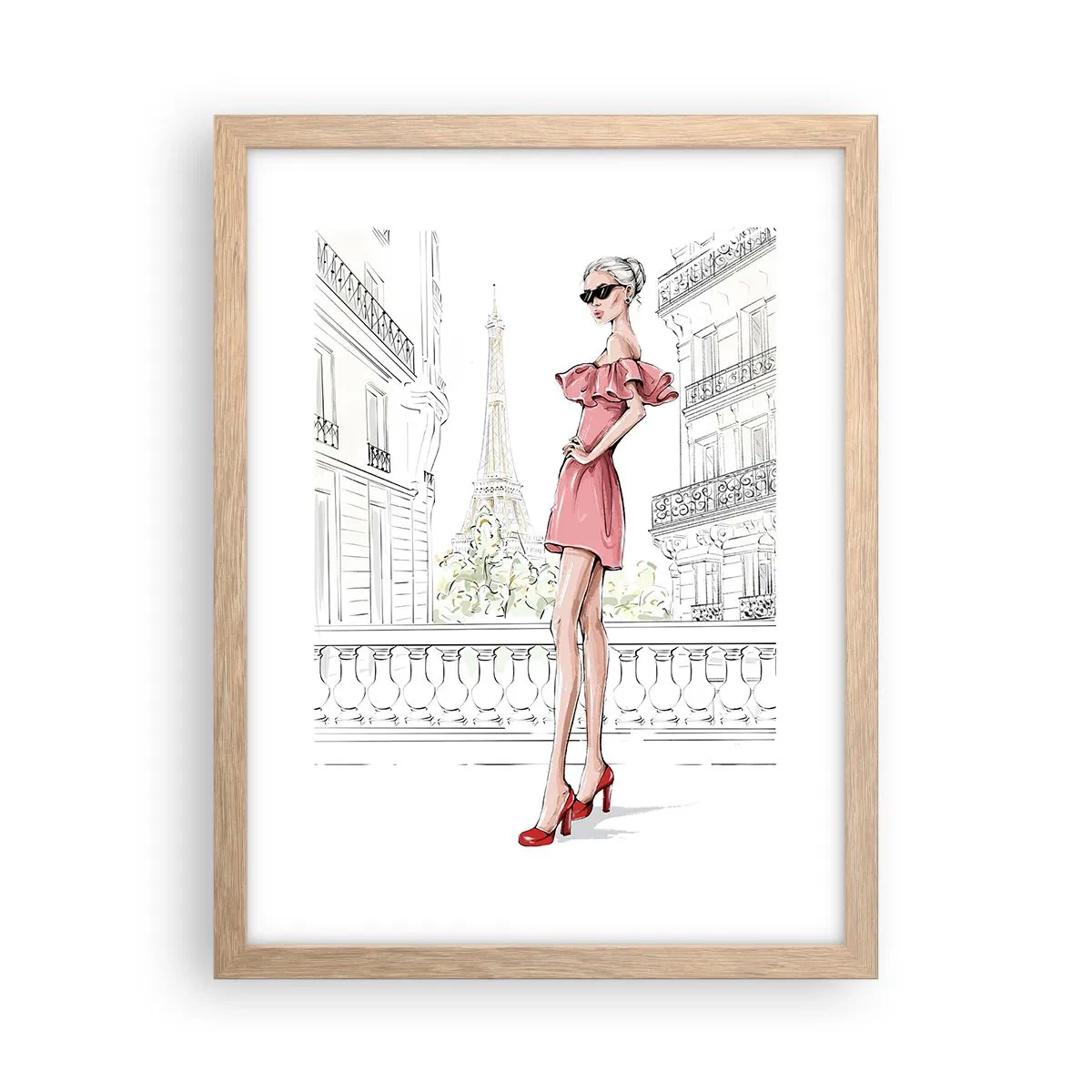 Poster in cornice rovere chiaro - L'arte della moda - 30x40 cm
