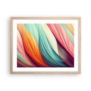 Poster in cornice rovere chiaro - Intreccio arcobaleno - 50x40 cm