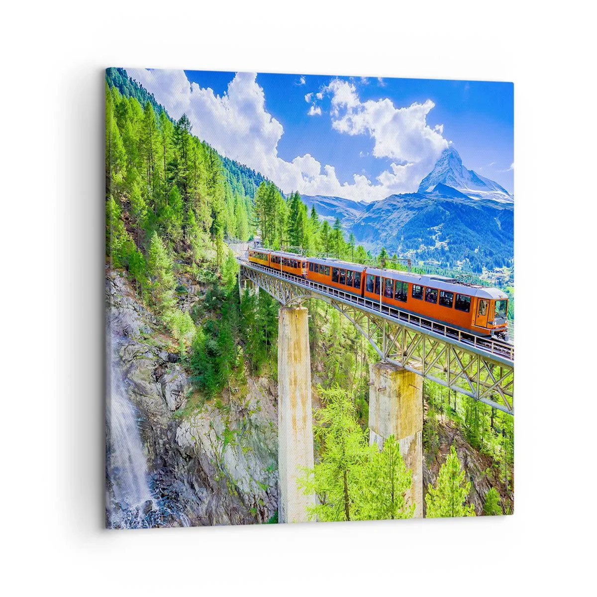 Quadro su tela - Stampe su Tela - Ferrovia alpina - 50x50 cm