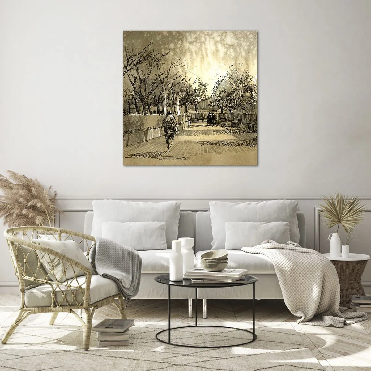 Quadro su vetro - Attimo fermato con la penna - 50x50 cm
