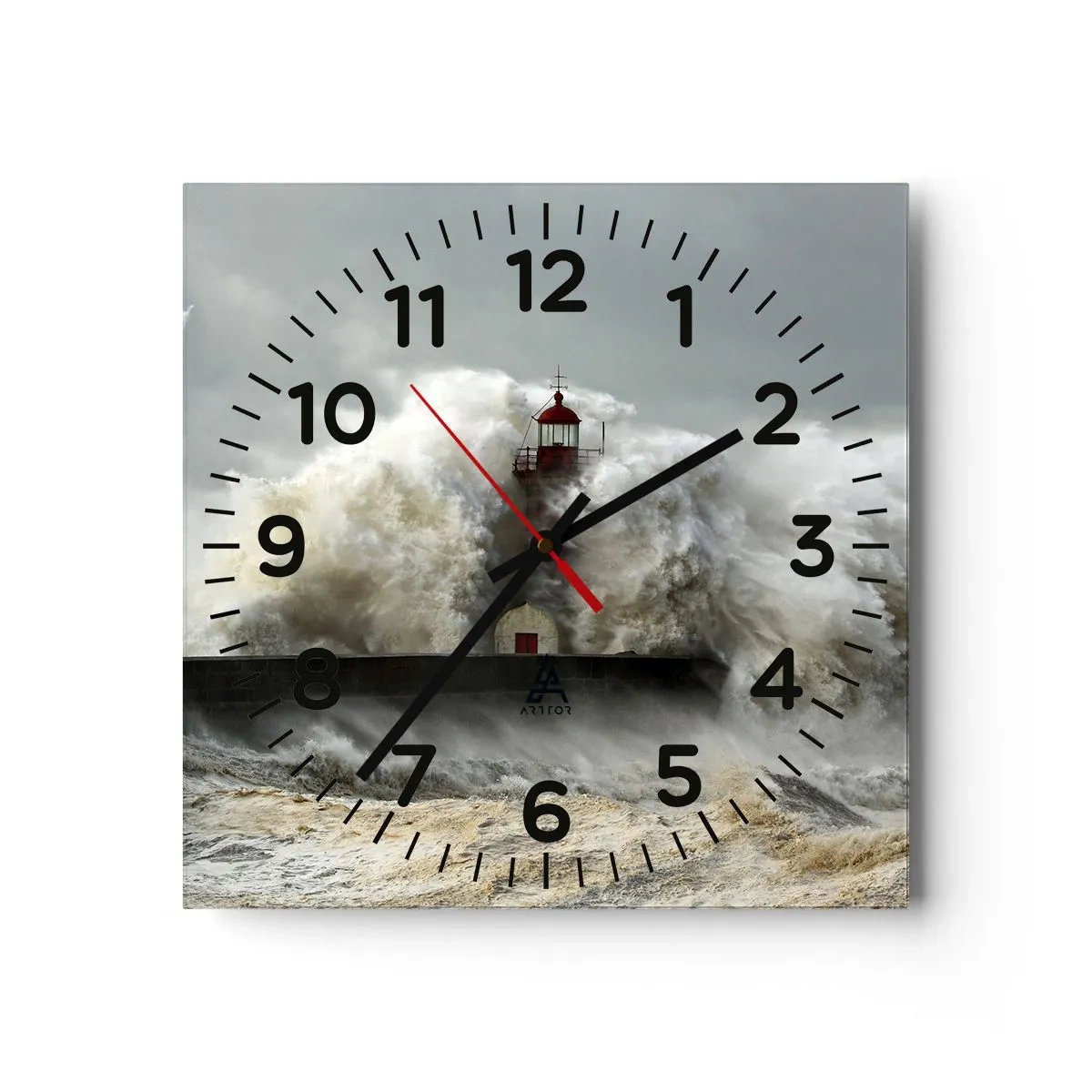 Orologio da parete - Orologio in Vetro - L'ira dell'oceano - 40x40 cm