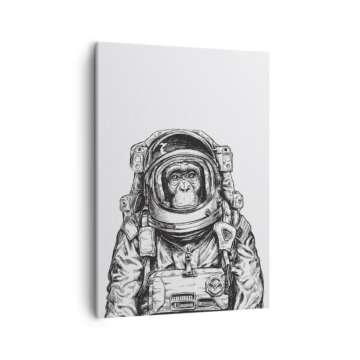 Quadro su tela - Stampe su Tela - Immagine di un astronauta in tuta spaziale con la testa di una scimmia - 50x70cm - Evoluzione alternativa - Decorazione murale moderna per soggiorno e camera da letto ARTTOR