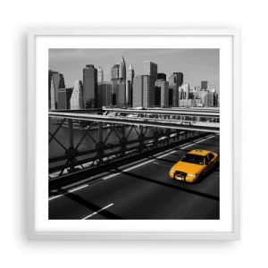 Poster in cornice bianca - Il colore della grande città - 50x50 cm