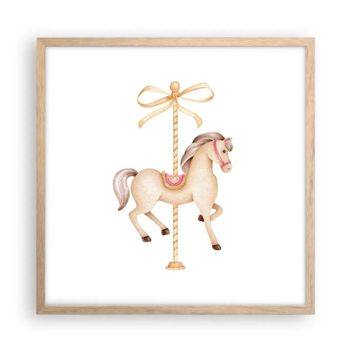 Poster in cornice rovere chiaro - Trotto aggraziato - 50x50 cm