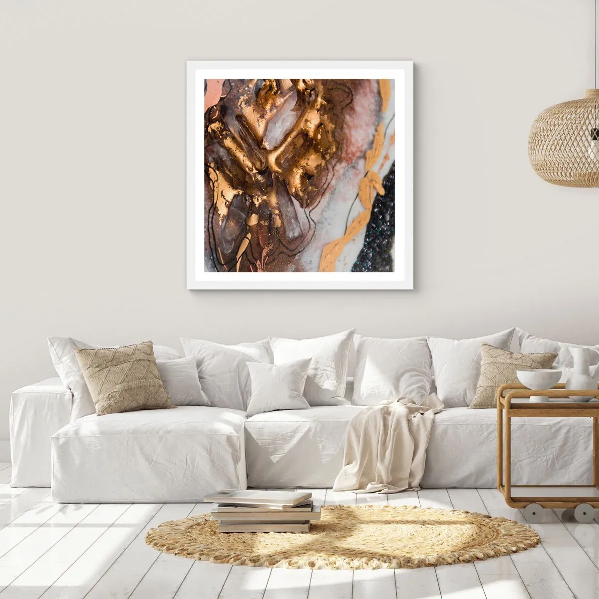 Poster in cornice bianca - L'elemento della terra - 30x30 cm