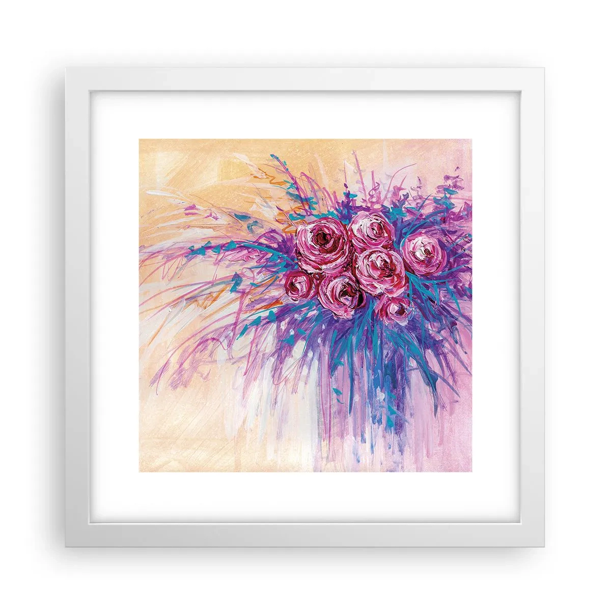 Poster in cornice bianca - Fontana rosa - 30x30 cm