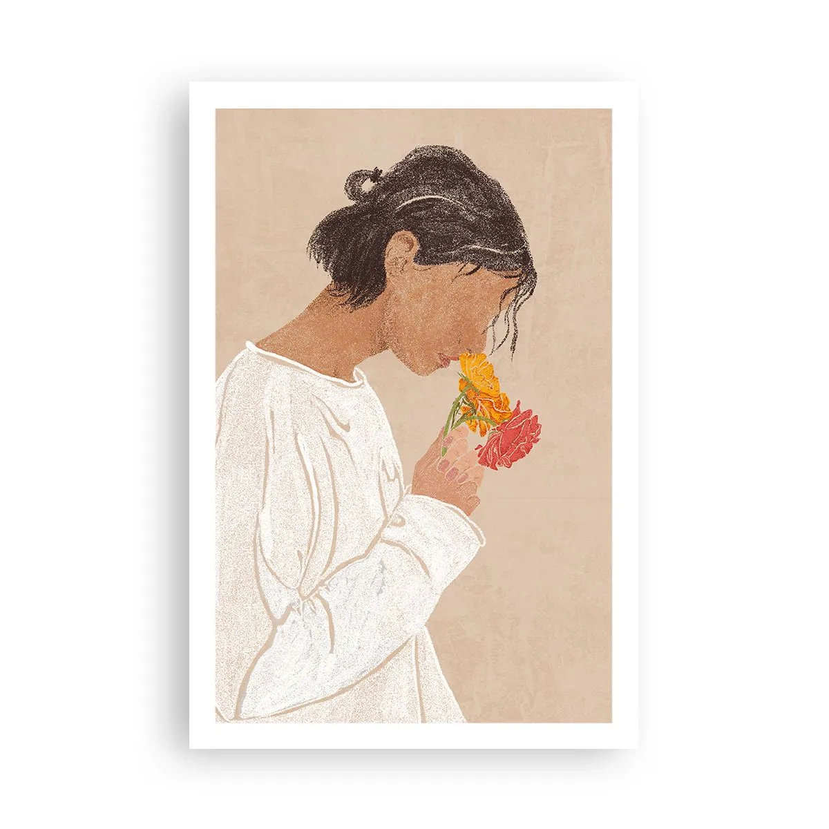 Poster - Ragazza con i fiori - 61x91 cm