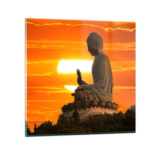 Quadro su vetro - Senza paura davanti al mondo - 40x40 cm