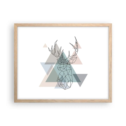 Poster in cornice rovere chiaro - Nel bosco geometrico - 50x40 cm