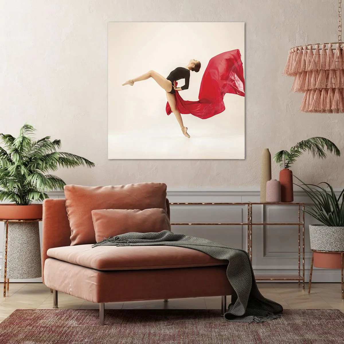 Quadro su tela - Stampe su Tela - Rosso e nero - 30x30 cm