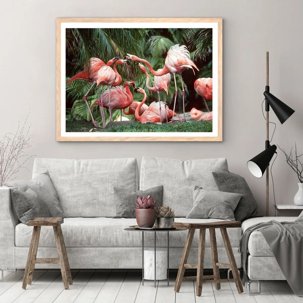 Poster in cornice rovere chiaro - Pettegolezzi pomeridiani - 100x70 cm