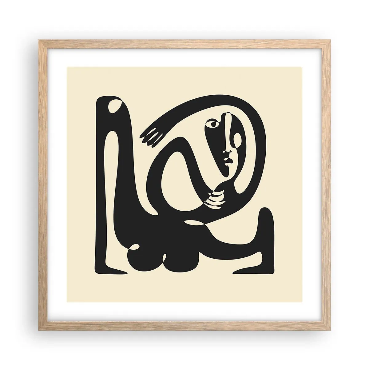 Poster in cornice rovere chiaro - Quasi Picasso - 50x50 cm