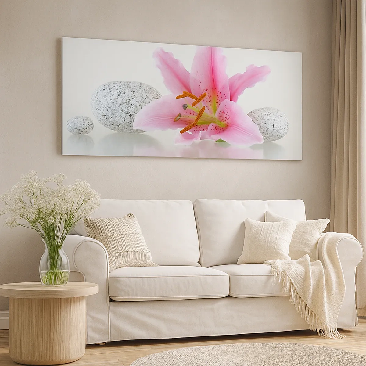 Quadro su tela - Stampe su Tela - Studio in rosa, grigio e bianco - 30x30 cm