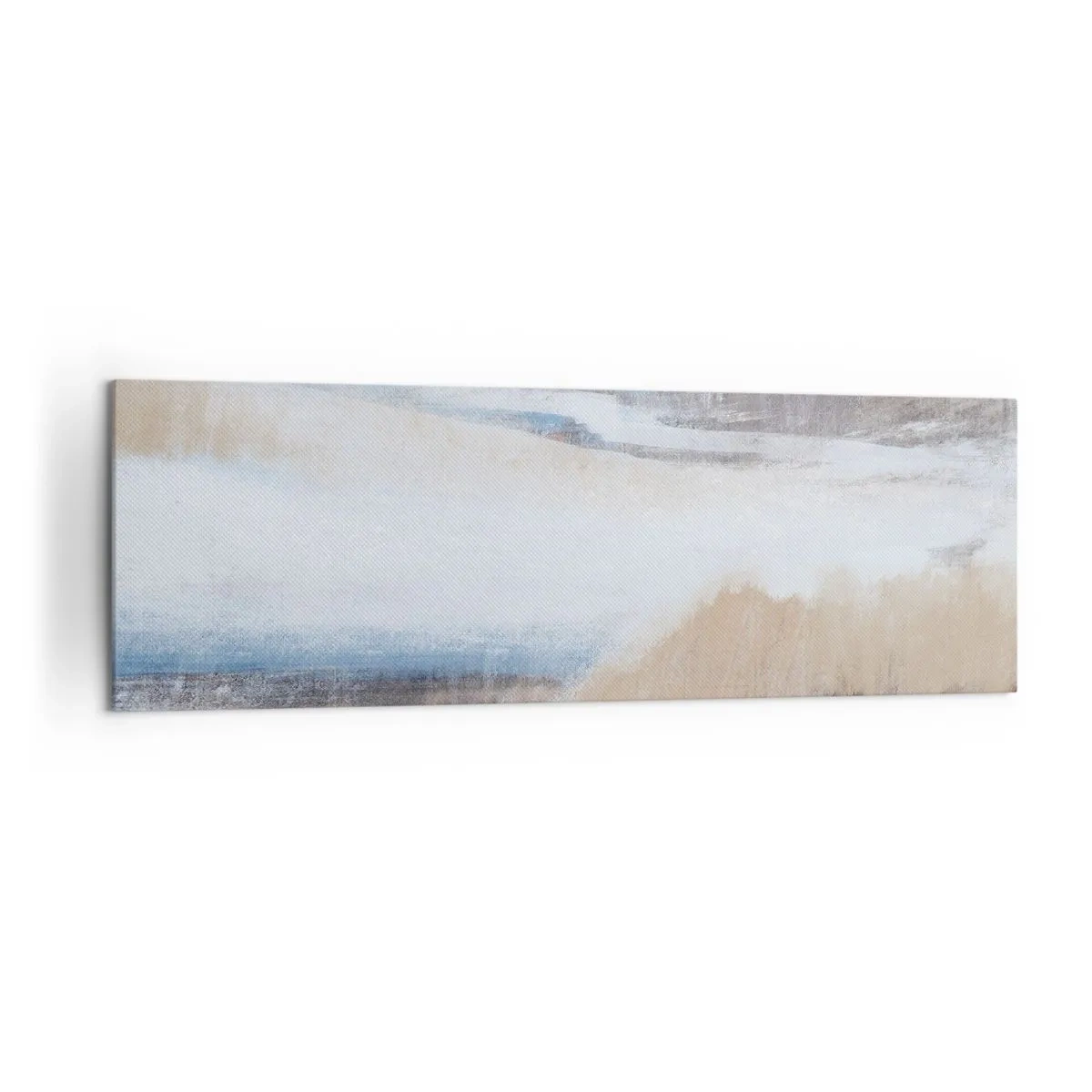 Quadro su tela - Stampe su Tela - Paesaggio invernale astratto nei toni del bianco e del blu - 160x50cm - Composizione invernale - Decorazione murale moderna per soggiorno e camera da letto ARTTOR