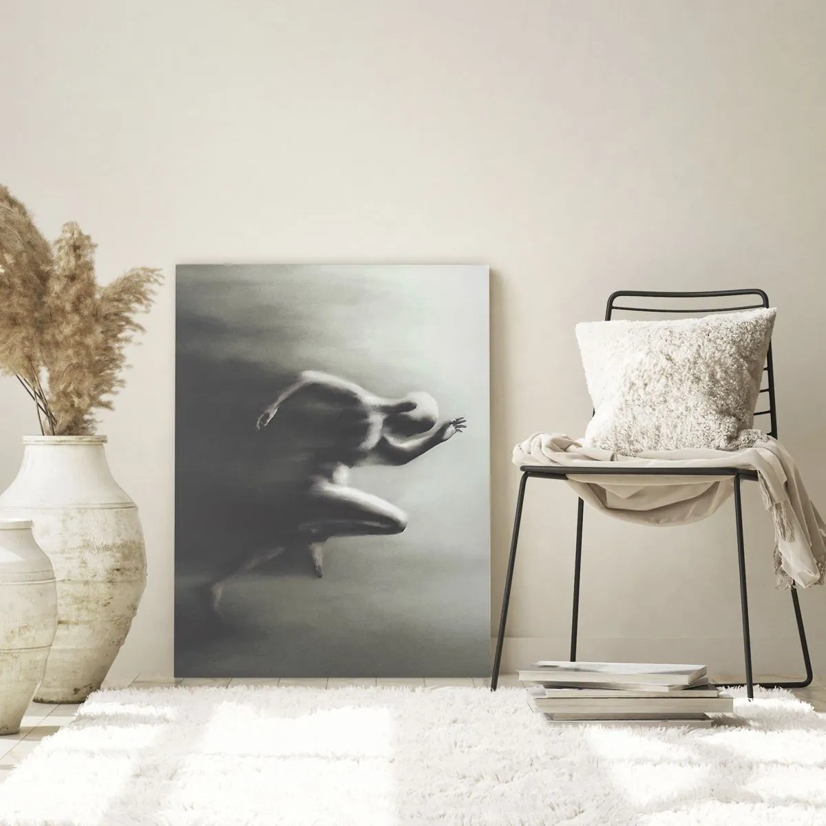 Quadro su vetro - Silhouette dinamica di una figura che corre in luce sfocata - 50x70cm - Inarrestabile - Decorazione murale moderna per soggiorno e camera da letto ARTTOR
