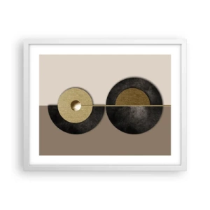 Poster in cornice bianca - Variazioni attorno al cerchio - 50x40 cm