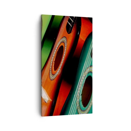 Quadro su tela - Stampe su Tela - La chitarra ha molti colori - 45x80 cm