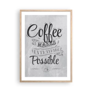 Poster in cornice rovere chiaro - Come non amare il caffè - 50x70 cm