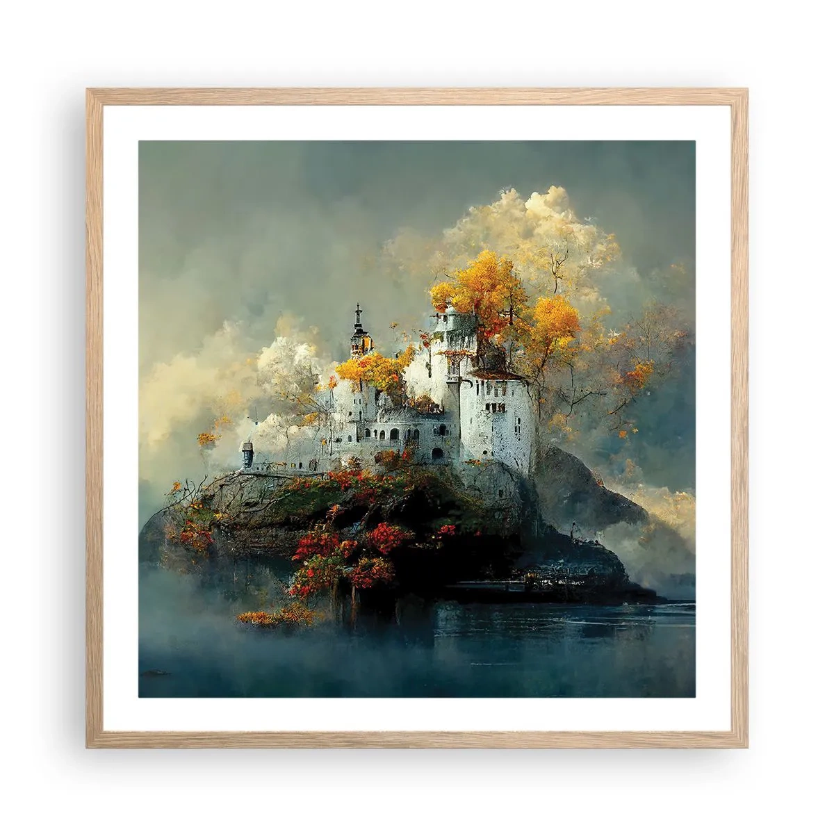 Poster in cornice rovere chiaro - Inizio di una storia romantica - 60x60 cm