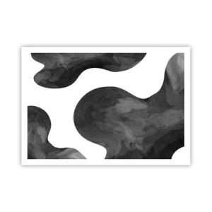 Poster - Motivo astratto nei toni del grigio e del bianco - 100x70cm - Via Lattea - Decorazione murale moderna per soggiorno e camera da letto ARTTOR