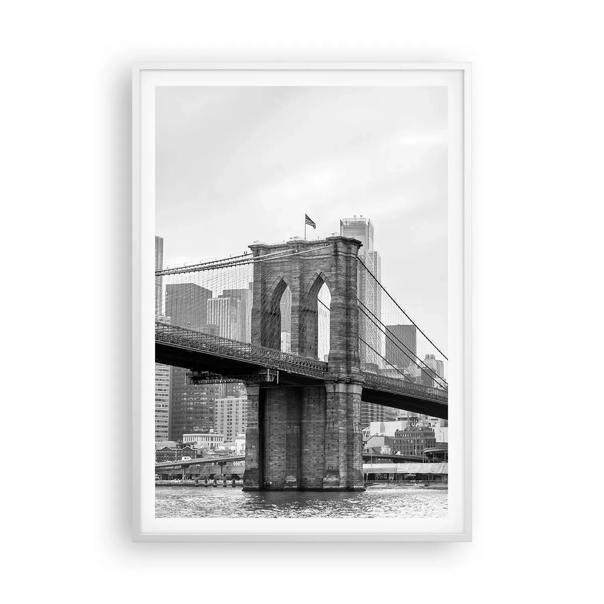 Poster in cornice bianca - Atmosfera di New York - 70x100 cm