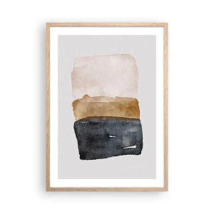 Poster in cornice rovere chiaro - Composizione di colori della terra - 50x70 cm